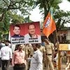 BJP workers celebrating at Mumbai BJP HQ | Photo: Kamlesh Pednekar