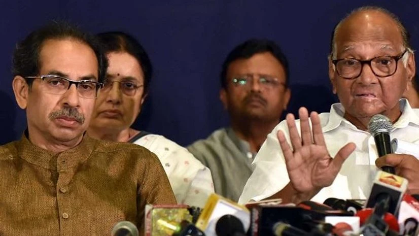 Uddhav Thackeray, Sharad Pawar at a press briefing From left: Uddhav Thackeray, Sharad Pawar react at press conference | Photo: Kamlesh Pednekar