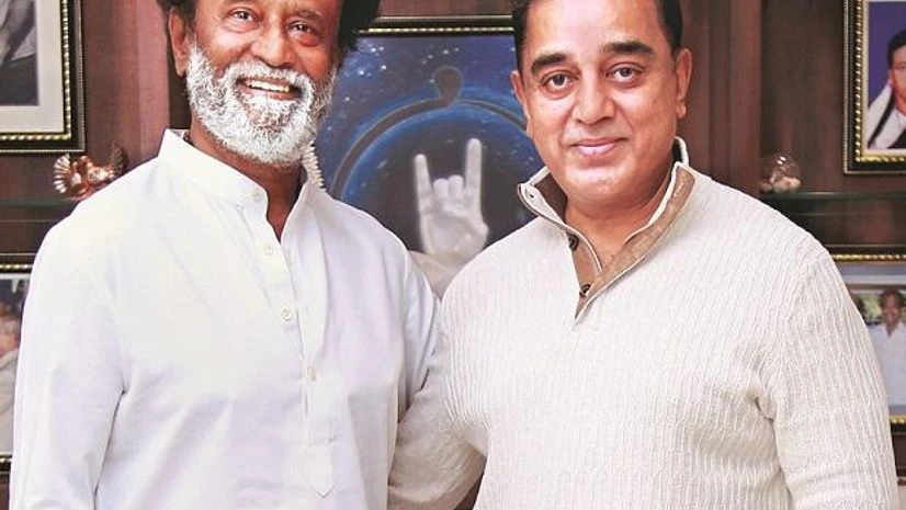 Rajinikanth, Kamal Haasan, Rajinikanth, who is considered close to the BJP, is more into spiritual politics, while Kamal Haasan is inclined towards rationalists and has Leftist political views | Photo: PTI