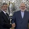 Iranian Foreign Minister Mohammad Javad Zarif with Subrahmanyam Jaishankar