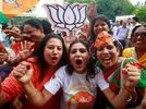 supporters of the BJP celebrate after the results of the Lok Sabha elections. Photo: Reuters supporters of the BJP celebrate after the results of the Lok Sabha elections. Photo: Reuters