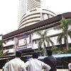 Traders staring at BSE building.