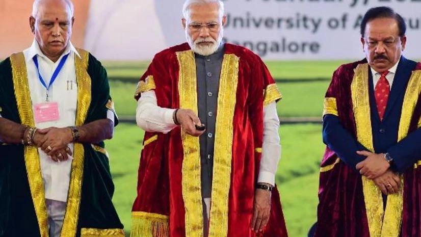 Prime Minister Narendra Modi, I-STEM portal, Science and Technology Minister Harsh Vardhan, Karnataka Chief Minister B S Yediyurappa Prime Minister Narendra Modi, I-STEM portal, Science and Technology Minister Harsh Vardhan, Karnataka Chief Minister B S Yediyurappa