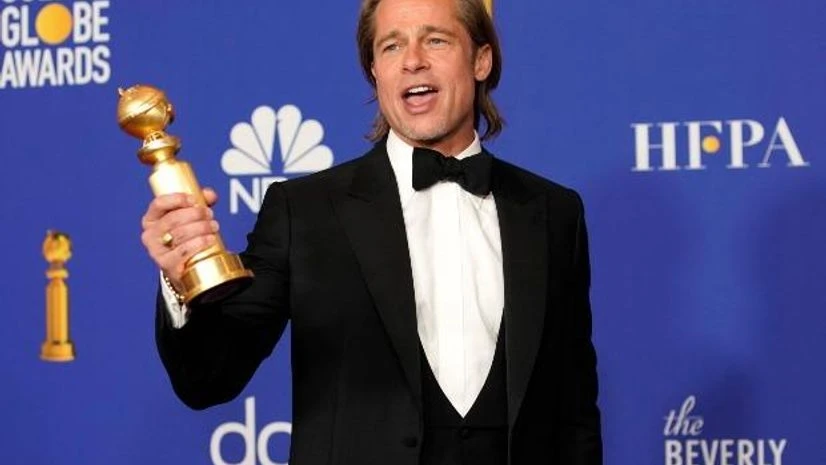 77th Golden Globe Awards - Brad Pitt poses backstage with his award for Best Performance by an Actor in a Supporting Role in any Motion Picture for "Once Upon a Time...in Hollywood." 77th Golden Globe Awards - Brad Pitt poses backstage with his award for Best Performance by an Actor in a Supporting Role in any Motion Picture for "Once Upon a Time...in Hollywood."