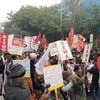 Bharat Bandh, protests, ITO, workers, strike, labours, union, trade