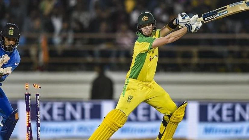 Australian batsman Steve Smith was bowled by Indian bowler Kuldeep Yadav during the second one day international (ODI) cricket match between India and Australia at Saurashtra Cricket Association Stadium in Rajkot. Photo: PTI Australian batsman Steve Smith was bowled by Indian bowler Kuldeep Yadav during the second one day international (ODI) cricket match between India and Australia at Saurashtra Cricket Association Stadium in Rajkot. Photo: PTI