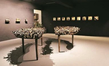 Delhi's art musings 'The Exodus of Eternal Wanderers' by Sudipta Das. Courtesy: Gallery Latitude 28