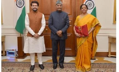 Budget 2020: Sitharaman reaches Finance Ministry, meets President Kovind nirmala sitharaman, president