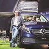 Martin Schwenk, CEO, Mercedes-Benz India, poses with the V-Class Marco Polo | Photo: Sanjay K Sharma