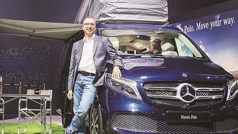 Martin Schwenk, CEO, Mercedes-Benz India, poses with the V-Class Marco Polo | Photo: Sanjay K Sharma Martin Schwenk, CEO, Mercedes-Benz India, poses with the V-Class Marco Polo | Photo: Sanjay K Sharma