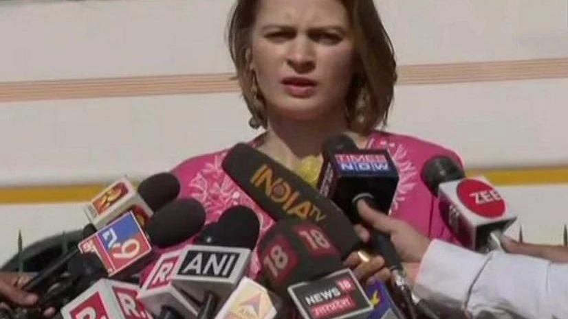 Sara Abdullah Pilot Sara Abdullah Pilot, sister of former Jammu and Kashmir Chief Minister Omar Abdullah, speaking to media. Photo: ANI