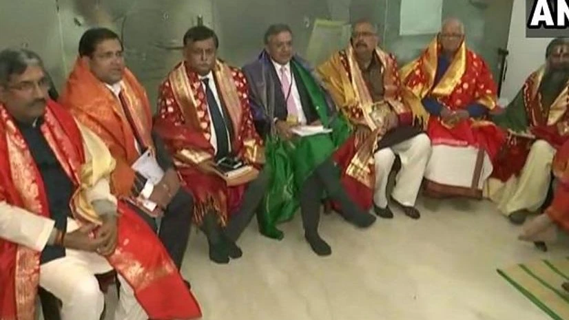 First meeting of Ram Temple construction Meeting of Ram Temple Trust underway | Photo: ANI