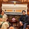 Kumar Mangalam Birla, Chairman of the Aditya Birla group with Finance Minister Nirmala Sitharaman