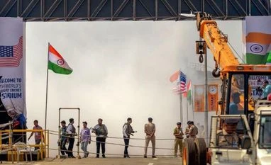 Trump's India visit: Entry gate at Motera cricket stadium collapses Motera Cricket Stadium