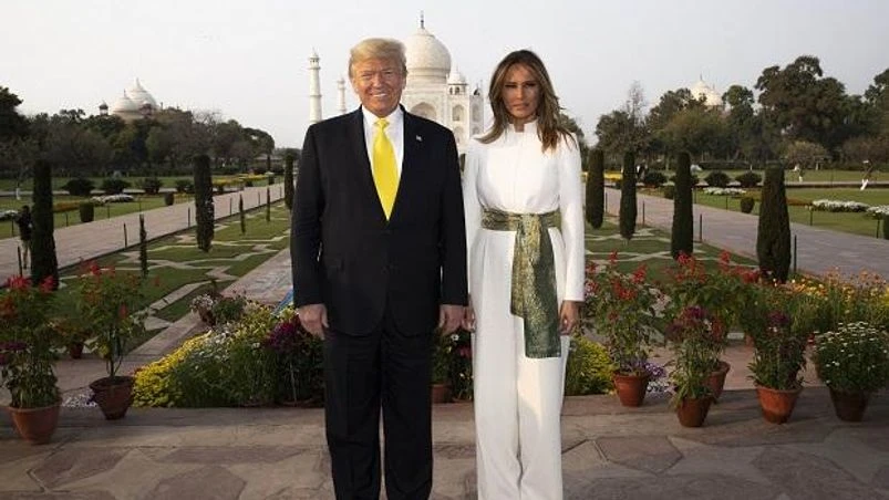 Donald Trump, Melania Trump President Donald Trump, with first lady Melania Trump, pause as they tour the Taj Mahal, Monday, Feb. 24, 2020, in Agra, India | (AP/PTI)