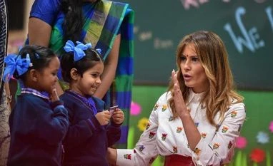 Melania Trump says she is inspired by Happiness Curriculum in govt school Melania Trump interacts with students and teachers at Sarvodaya Co-Ed Senior Secondary School