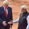 PM Modi, Donald Trump at the Rashtrapati Bhawan on Tuesday