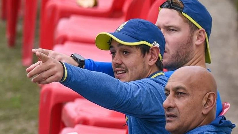 South Africa captain Quinton de Kock (C) during a practice session. File Photo: PTI South Africa captain Quinton de Kock (C) during a practice session. File Photo: PTI