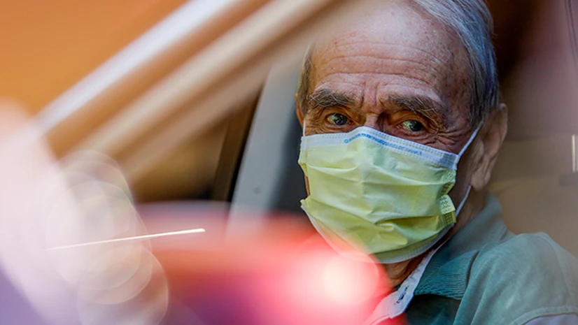 Gene Campbell, coronavirus Gene Campbell, 89, who contracted Covid-19 at Life Care Center of Kirkland in early March, sits in his son Todd's car as he leaves Swedish Medical Center Edmonds after spending six weeks in the hospital in Edmonds, Washington. Photo: Reuters