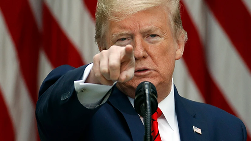 Donald Trump speaks about the coronavirus during a press briefing in the Rose Garden of the White House. Photo: PTI Donald Trump speaks about the coronavirus during a press briefing in the Rose Garden of the White House. Photo: PTI