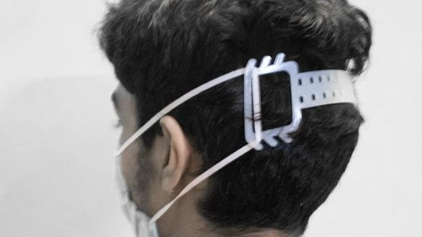 Face mask A person wearing Covid ear protector- credits: Tejas Gopalan, student, National Institute of Design