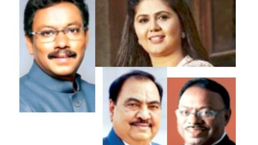 Maharashtra BJP leaders Ignored: (Clockwise from top left) Vinod Tawde, Pankaja Munde, Eknath Khadse, and Chandashekhar Bawankule