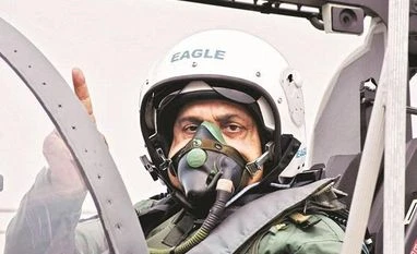 IAFchief flies Su-30MKI fighter jet to witness its 'capability enhancement' Air Chief Marshal RKS Bhadauria | Photo: PTI