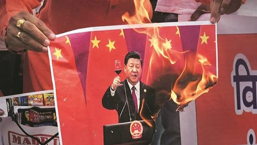 VHP, Bajrang Dal, poster, Chinese President Xi Jinping, antic-china, boycott, china VHP, Bajrang Dal, poster, Chinese President Xi Jinping, antic-china, boycott, china