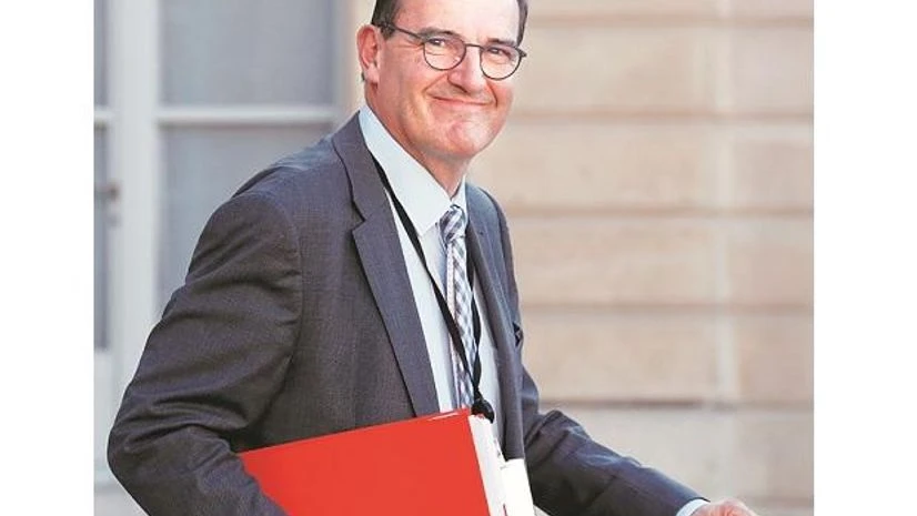 Jean Castex Jean Castex leaves after a videoconference with the French President and mayors at the Élysée Palace photo: reuters