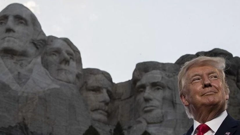 Donald Trump at Mount Rushmore President Donald Trump smiles at Mount Rushmore National Memorial, Friday, July 3, 2020, near Keystone | AP/PTI Photo