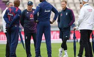 Eng vs WI, 1st Test Day 1: First session washed out over damp outfield England vs West Indies Test match at Ageas Bowl. Photo: @ICC