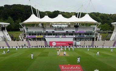 Eng vs WI: Test cricket returns as rain affects Day 1; hosts 35-1 at stumps England and West Indies cricket team take a knee to support Black Lives Matter movement. Photo: @Englandcricket