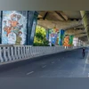 noida, road, flyover, murals, coronavirus noida, road, flyover, murals, coronavirus
