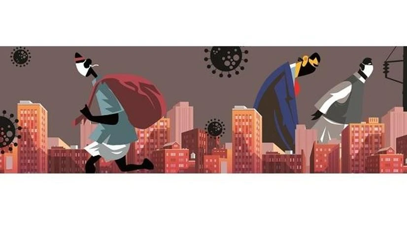 covid-19, coronavirus, migrant workers, gdp growth Illustration: Binay Sinha
