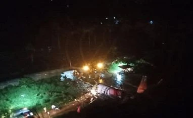 Air India Express flight skids off runway, breaks into two at Kozhikode Runway
