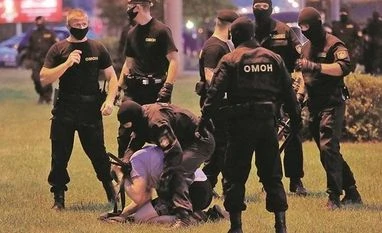 Belarus police crush protests as ruler claims landslide win in polls Belarus