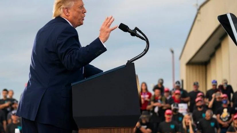 Donald Trump President Donald Trump speaks during a campaign rally at Arnold Palmer Regional Airport