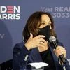 Democratic U.S. vice presidential nominee Kamala Harris speaks during a "Build Back Better" roundtable with Black Milwaukee business owners. Photo: Reuters
