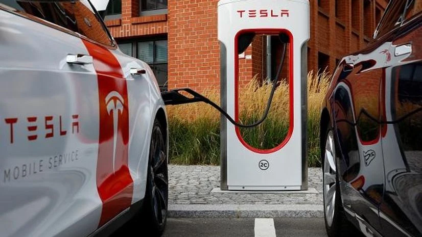 Tesla A Tesla car is seen at the V3 supercharger equipment during the presentation of the new charge system in the EUREF campus in Berlin, Germany. Photo: Reuters