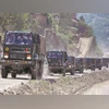 Army convoy, india china border row, border roads, infra Army convoy, india china border row, border roads, infra