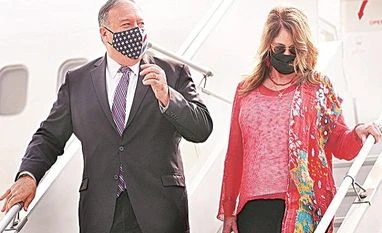 US-India deal: Conclusion of BECA to open doors for high-tech arms Secretary of State Mike Pompeo and his wife, Susan Pompeo