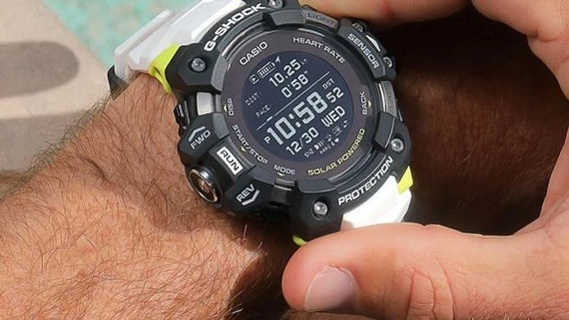 Casio G-Shock Casio G-Shock’s G-Squad GBD-H1000 (Rs 39,995) has five sensors: optical heart rate, thermo, magnetic, blood pressure and acceleration, along with solar, USB charging, Bluetooth connectivity and GPS