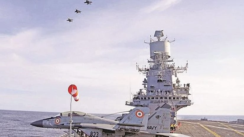 Malabar Exercise Malabar Exercise 2020, DEFENCE, SPENDING, MILITARY, ACQUISITION, MANUFACTURING, war, military, air operations, mig 29ks, INS Vikramaditya, Indian Navy