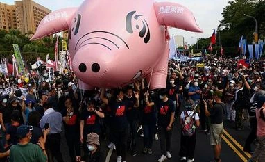 Thousands protest in Taiwan against pork imports from US: Report taiwan, pork protests