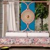 Charpoi with velvet upholstery. Picture Courtesy: Inhabit Store