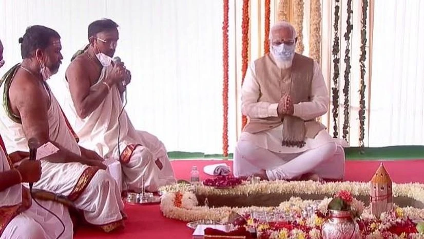 Modi, New parliament building foundation stone ceremony Modi, New parliament building foundation stone ceremony