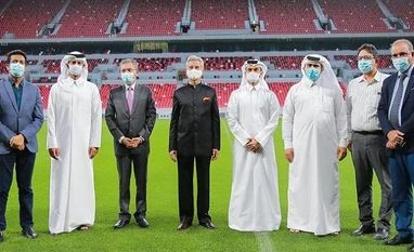 EAM S Jaishankar visits FIFA 2022 World Cup venue in Qatar built by L&T S Jaishankar, QATAR FIFA WORLD CUP, stadium