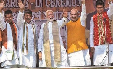 BJP steamrollers TMC, Left; wins 329 of 334 seats in Tripura civic polls Narendra Modi, biplab deb, amit shah, tripura