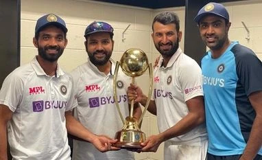 India vs England: No one questioned Pujara's approach, says Rahane Cheteshwar Pujara with Border-Gavaskar Trophy.