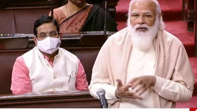 narendra modi The person who will replace Ghulam Nabi Azad (as Leader of Opposition) will have difficulty matching his work: PM Modi during farewell to retiring members in Rajya Sabha. Photo: ANI